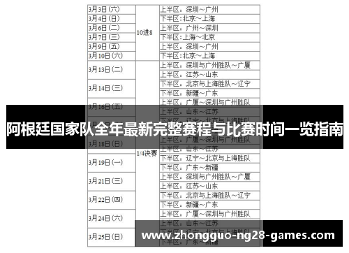 阿根廷国家队全年最新完整赛程与比赛时间一览指南