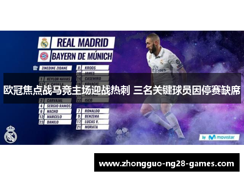 欧冠焦点战马竞主场迎战热刺 三名关键球员因停赛缺席